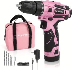 WORKPRO Pink Cordless Drill Driver Set
